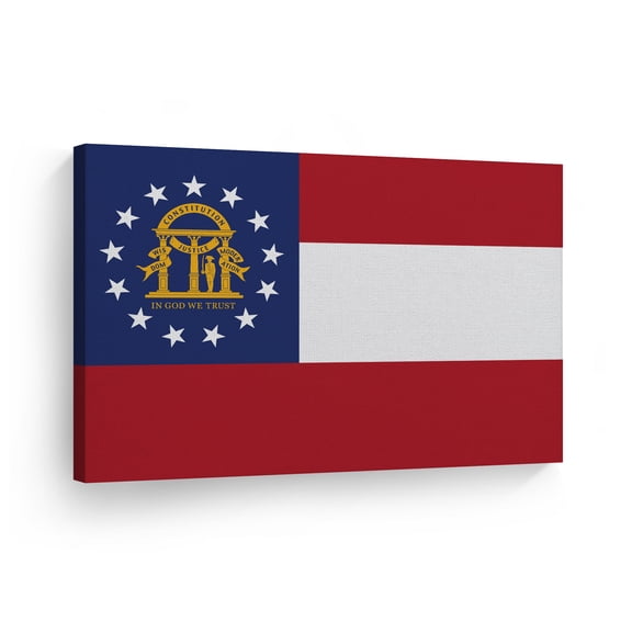 Smile Art Design Georgia State Flag CANVAS PRINT State Capital of the USA Flag Canvas Wall Art US State Flag Wall Art Home Decoration Living Room Dorm Office Decor Ready to Hang Made in the USA 30x40