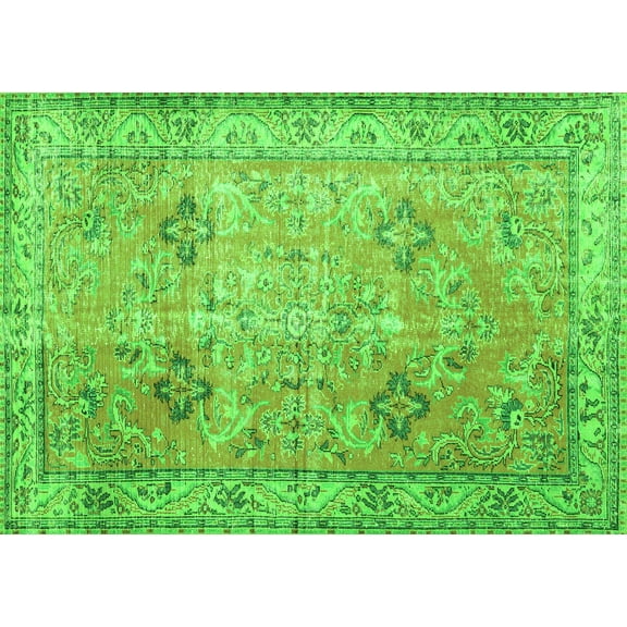 Ahgly Company Indoor Rectangle Persian Green Traditional Area Rugs, 5' x 7'