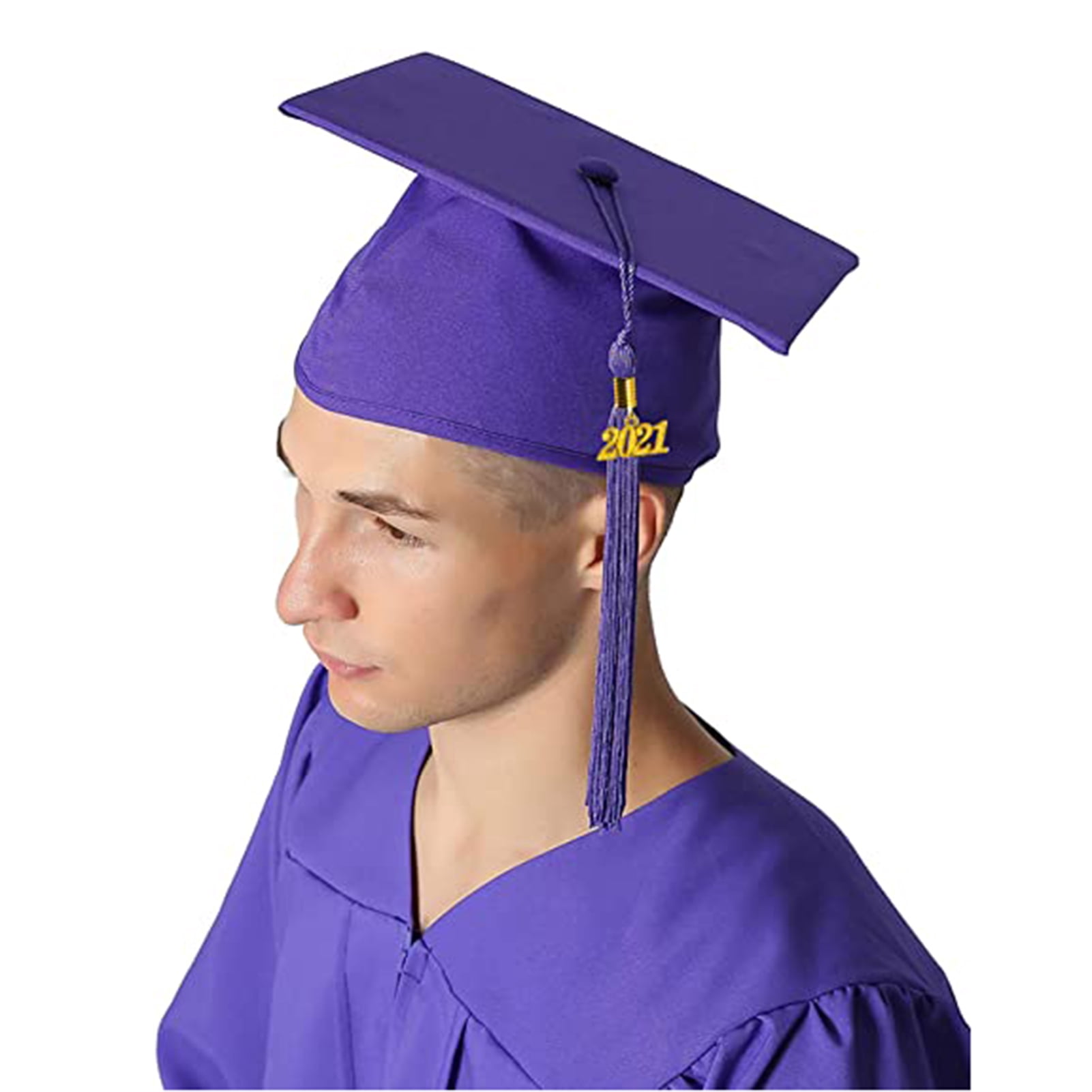 Dserhfy Graduation Hat Unisex Decorative Polyester Adult Graduation Tassel Cap for Bachelor