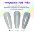 thumbnail image 3 of Esmalte de uñas MIZHSE Holographic Silver Glitter 15 ml, 3 of 8