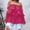 Hot Pink plus size off shoulder top a1, variant on Women Plus Size Off Shoulder Tops Ruffle Blouses Flowy Casual Shirts Holiday Vacation Beachwear Fashion Clothes, Blue S