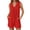 C-Red141, variant on DHFJKG Womens Summer Romper V Neck Solid Solor Sleeveless Pleated Shorts Straight Leg Trousers With Pockets Beach Vacation Clothes Versatile Onesie