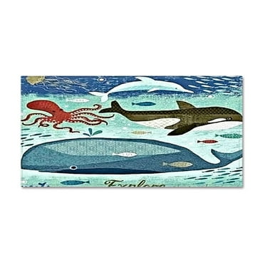 AUQ Bath Mat Towel,High Absorbency Bathroom Rugs,Non-Slip Backing Bath Mat,Style 4