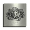 thumbnail image 1 of Luxe Metal Art 'Linen Vegetable BW Sketch Lettuce' by Studio Mousseau, Metal Wall Art, 12"x12", 1 of 7