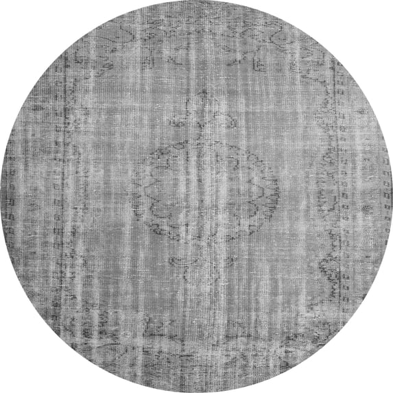 Ahgly Company Indoor Round Persian Gray Traditional Area Rugs, 8' Round