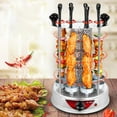 YEYNGQC smokeless skewers automatic rotating 10prong timing barbecue