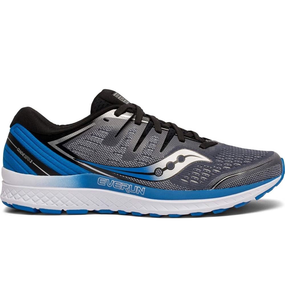 Saucony - Saucony Mens Guide ISO 2 Road Running Shoe Sneaker - Slate ...