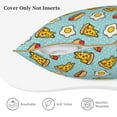 thumbnail image 5 of Fotbe Hot Dog Pizza Pattern Velvet Decorative Throw Pillow Covers with Elegant Piping, Soft Plush Cushion Cover for Sofa, Bed, Car, Office-20"x20", 5 of 8