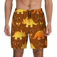 thumbnail image 2 of Picia Dinosaurs and Leaves pattern Mens Swim Trunks with Compression Liner Stretch Beach Shorts Quick Dry with Zipper Pockets No-Chafing Board Shorts-Medium, 2 of 9