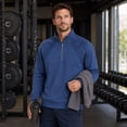 thumbnail image 4 of AZoiNM Men's Quarter Zip Pullover Sweatshirt, Casual Long Sleeve Mock Neck Fleece Sweatshirt with Ribbed Cuffs and Hem, Midweight Fall Spring Sweater Top, 4 of 13