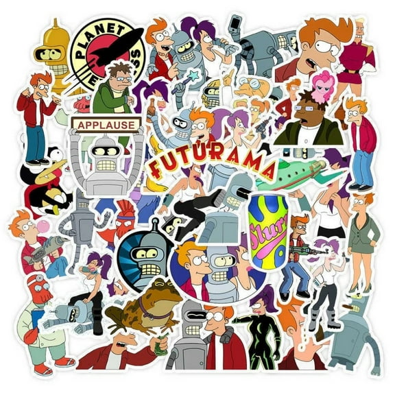 Futurama Cartoon Themed 50 Decal Sticker Set