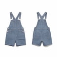 thumbnail image 4 of Hurxie Denim Overalls for Men Jean Shorts Jumpsuit Work Bibs Coveralls with Zipper Light Blue,M, 4 of 6
