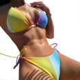 thumbnail image 1 of Bikini sexy con estampado de triángulos de arcoíris y tiras estilo europeo y americano, 1 of 4