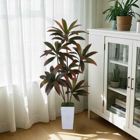 Artificial Plant Madagascar Dragon Tree, Dracaena Tree Faux Plants Decor 120-150cm Tall Artificial Greenery Plants in Pots for Indoor Home Office
