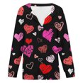 thumbnail image 4 of Women's Valentine Cardigan Lightweight Crew Neck Heart Printed Coat, 4 of 5