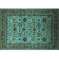 thumbnail image 1 of Ahgly Company Machine Washable Indoor Rectangle Oriental Turquoise Blue Industrial Area Rugs, 6' x 9', 1 of 4