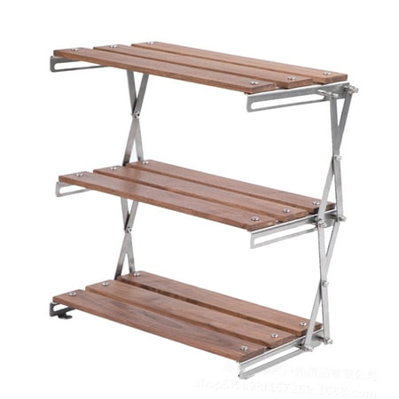 

Portable Folding Camping Rack Collapsible Flowerpot Holder Organizer Storage Shelf for Indoor Outdoor Picnic Hiking BBQ