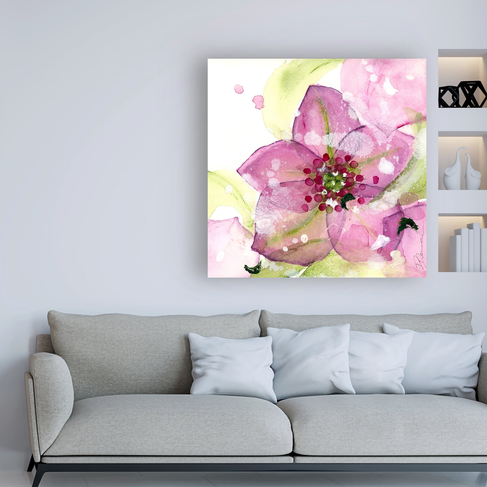 Trademark Fine Art 'Pink Flower in the Snow' Canvas Art by Dawn Derma