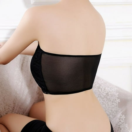 

KDDYLITQ Women s Bandeau Bra Everyday Full Coverage Crop Tube Top Bralette Strapless Lace