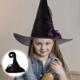 thumbnail image 2 of Sombrero de bruja con temática de Halloween, gorro de bruja duradero, suministros de Halloween, 2 of 5