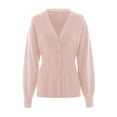 thumbnail image 4 of iOPQO Lightweight Cardigan Sweaters Soft Cardigans for Women Womens Cardigan V Neck Sweaters for Women Button Up Cardigan Knit Sweater Pink XL, 4 of 4