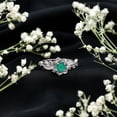 thumbnail image 6 of Rosec Jewels Nature Inspired Ring for Women, Emerald Flower Ring with Diamond (AAA Quality), 18K White Gold, US 6.50, 6 of 9