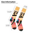 thumbnail image 2 of Bingfone Hello Summer Print Compression Socks for Women and Men Long Socks for Running Athletic Cycling Nurse, 2 of 6