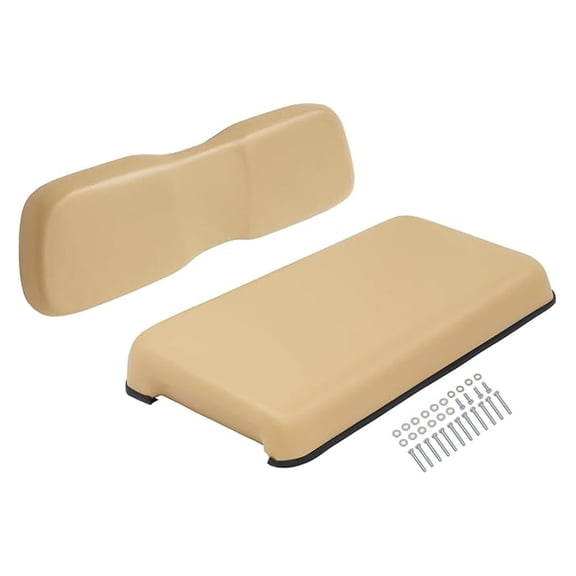Front Seat Bottom & Seat Back Compatible with 2001-up Club Car DS Golf Cart Seat Bottom Cushion and Seat Backrest Plastic Foam Wood