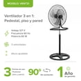 thumbnail image 3 of Ventilador 3 en 1 Avera Piso Pedestal y Pared VENT31, 3 of 7