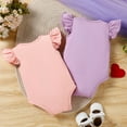 thumbnail image 7 of Utlike 2 Pack Baby Girls Bodysuits Butterfly Sleeves Letter Prints Newborn Romper Softness Onesies For Infant Size 9 Months-12 Months, 7 of 7