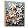 thumbnail image 2 of Designart "Elegance In Paper Mache Plumeria Blossoms" Plumeria Floater Framed Canvas Art Print, 2 of 5
