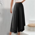 thumbnail image 2 of Besolor Women's Chiffon Wide Leg Palazzo Pants High Elastic Waist Casual Flowy Layered Boho Business Trousers, 2 of 7