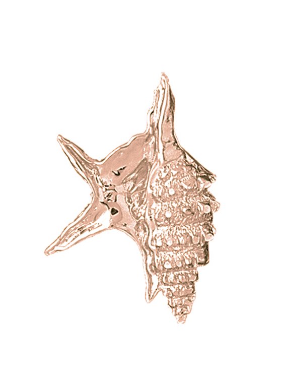 14K Rose Gold Conch Shell Pendant - 33 mm