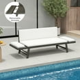 thumbnail image 6 of Topcobe Outdoor Convertible Sofa Daybed with Adjustable Armrests for Balcony, Outdoor Patio Furniture-Off White, 6 of 7