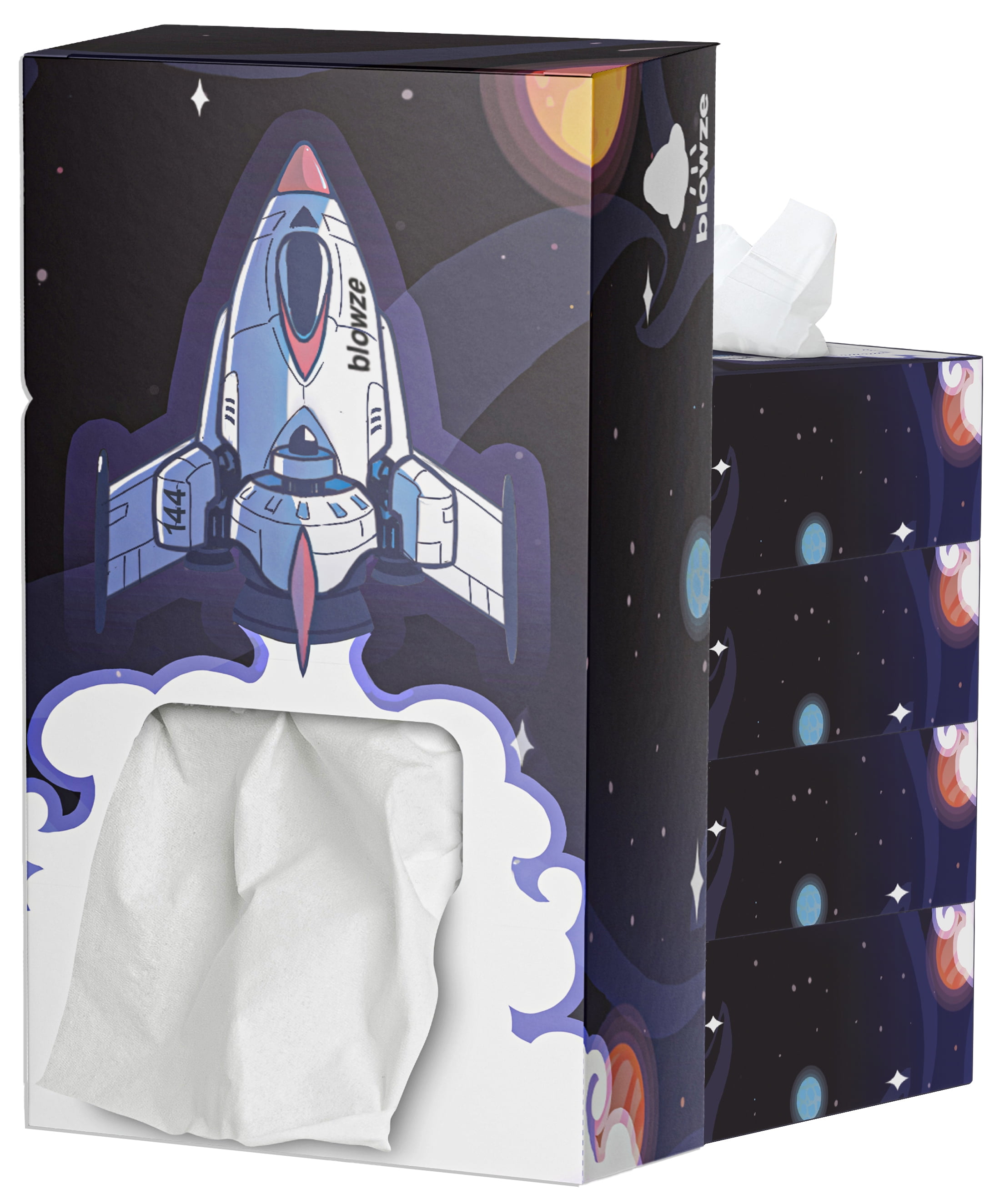 Blowze Tissues 5 Pack Snot Rocket Dual Ply Soft Facial Tissues Made in USA Fun, Unique