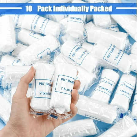 LILIANG 10PCS 7.5cm X 4.5m First Aid Bandages Breathable Gauze Roll Wound Dressing Care