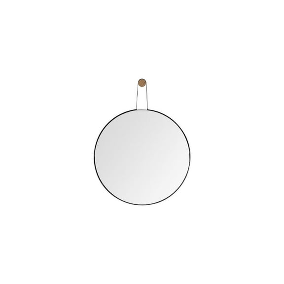 Homeroots 376414 Oval Black Metal Frame Wall Mirror