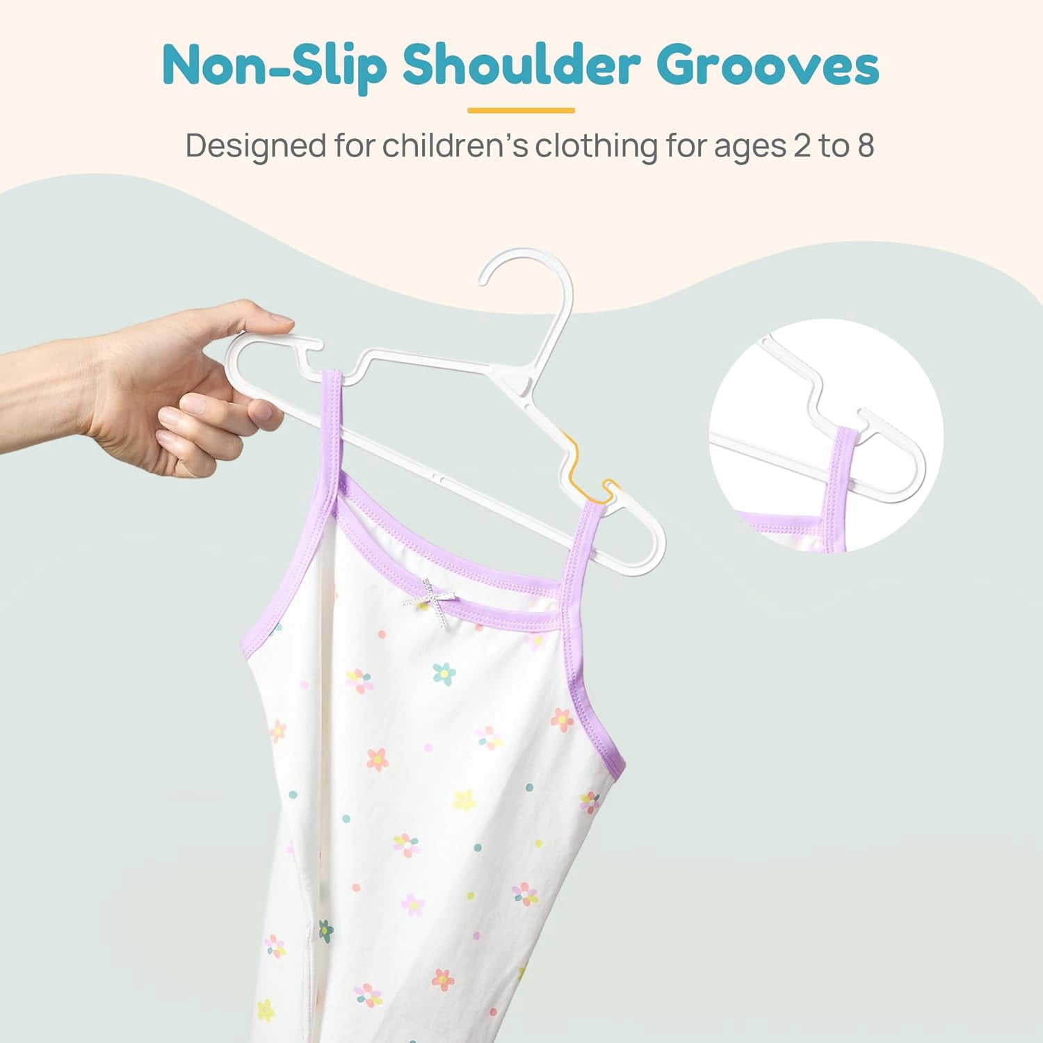 60 Pack Kids Hangers, 11 inch Baby Clothes Hangers for Closet, StackFit Interlocking Toddler Hanger for Pants, Dress, Skirt, Space-Saving Children Hangers with Non-Slip Shoulder Grooves