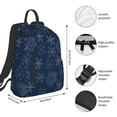 thumbnail image 2 of Honeii Snowflake Dark Blue Print Lightweight Backpacks,Carry on Backpack,Durable Backpack for School, Work & Travel, 2 of 7