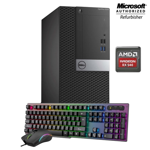 Dell Optiplex 5040 Tower Desktop Computer - Intel i5 6500, AMD Radeon RX 550 4GB, 16GB RAM, NEW 128 GB SSD, DisplayPort, HDMI, DVI, Wi-Fi, Bluetooth - Windows 10 Pro