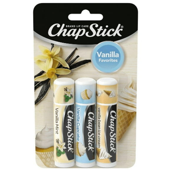 Bálsamo Labial ChapStick Favoritos de Vainilla Paquete de 3 13 g