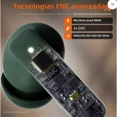 thumbnail image 4 of Auriculares In-ear Bluetooth Inalámbricos P32 Anc Enc Manos Libres/reducción De Ruido Ambiental Luz Led Color Verde, 4 of 6