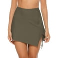 thumbnail image 2 of Charmo Womens High Waisted Split Swim Skirt Ruched Drawstring Skirted Swim Bottoms with Built-in Brief, 2 of 7