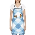 thumbnail image 4 of Anti-Fouling Belt Pocket Elasticated Apron - Non-Slippery Non-Fading Non-Shrinking Non-Crinkly Water-Repellent Argyle Plaid Lightskyblue_1, 4 of 8