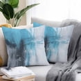 thumbnail image 3 of Outdoor Pillow Cover Ombre Teal Blue Set of 2 Waterproof Throw Pillowcases Modern Abstract Art Decorative Patio Furniture Pillows for Couch Garden Indoor & Outdoor Use, 3 of 9