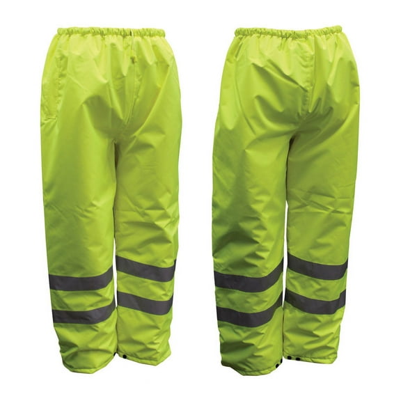 Boss Hi-Vis Insulated Yellow Polyester Rain Pants XL
