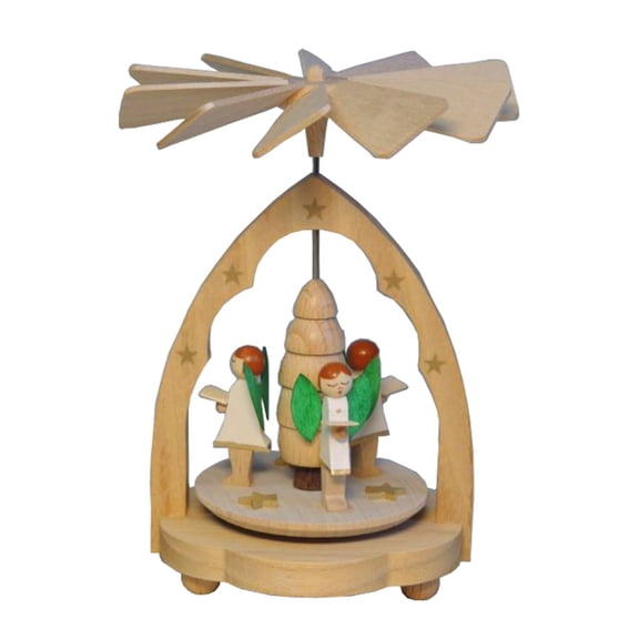 4.5" Richard Glaesser Angel Choir Christmas Mini Pyramid Candle Holder