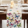 thumbnail image 3 of Table Runners 60 Inches Long Dress Scarves, Colorful Butterfly Farmhouse Kitchen/Dining Table Runner, Small Coffee Tablerunners, Elegant Pastoral Butterflies Rustic Watercolor 13x60 Inch, 3 of 9