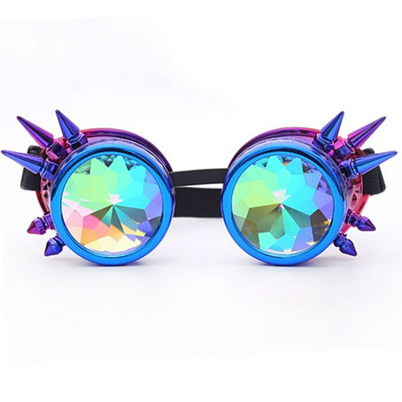 SAYFUT 40 Colors New Rainbow Kaleidoscope Glasses Welding Steampunk Goggles Diffraction Laser Crystal Lens