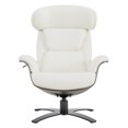 thumbnail image 6 of CHITA Swivel Recliner Chair with Ottoman Set & Adjustable Headrest, Leather Lounge Accent Arm Chairs for Living Room Bedroom, White, 6 of 9